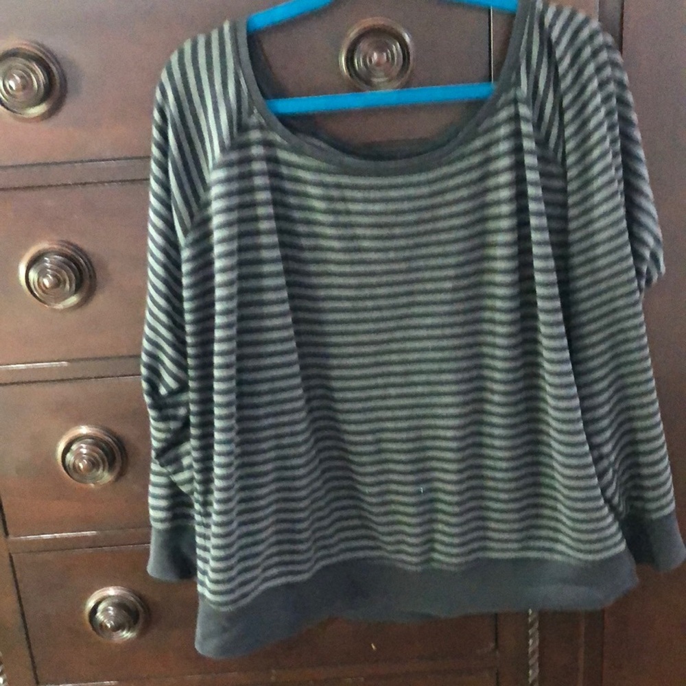 Black and Gray Striped Sweater by Pact